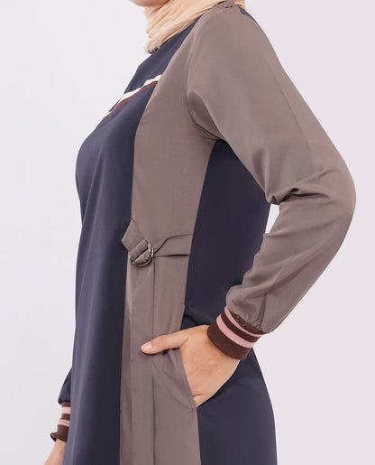 جلابيب كحلي بضلع متباين