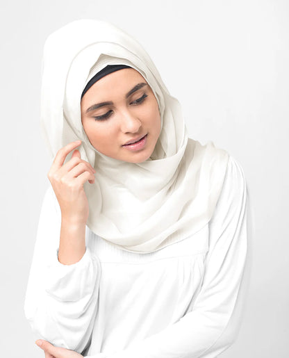InEssence White Poly Chiffon Scarf
