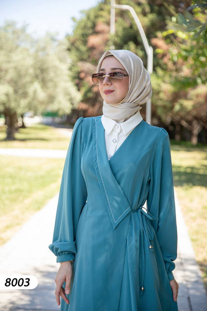 Chemise dress black dark mint color Turkish style