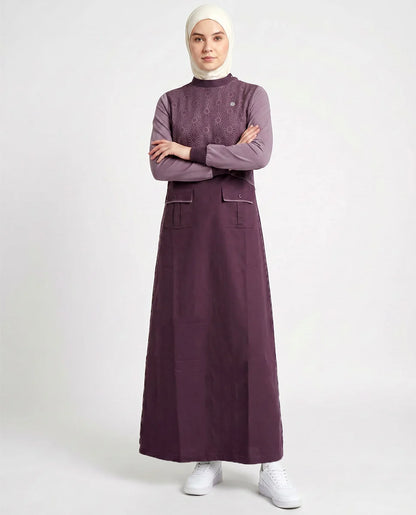 Urban Essentials Geometric Print Abaya Dusty Rose ( pre-order )
