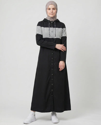 Black Autumn full opend Jilbab ( pre-order)