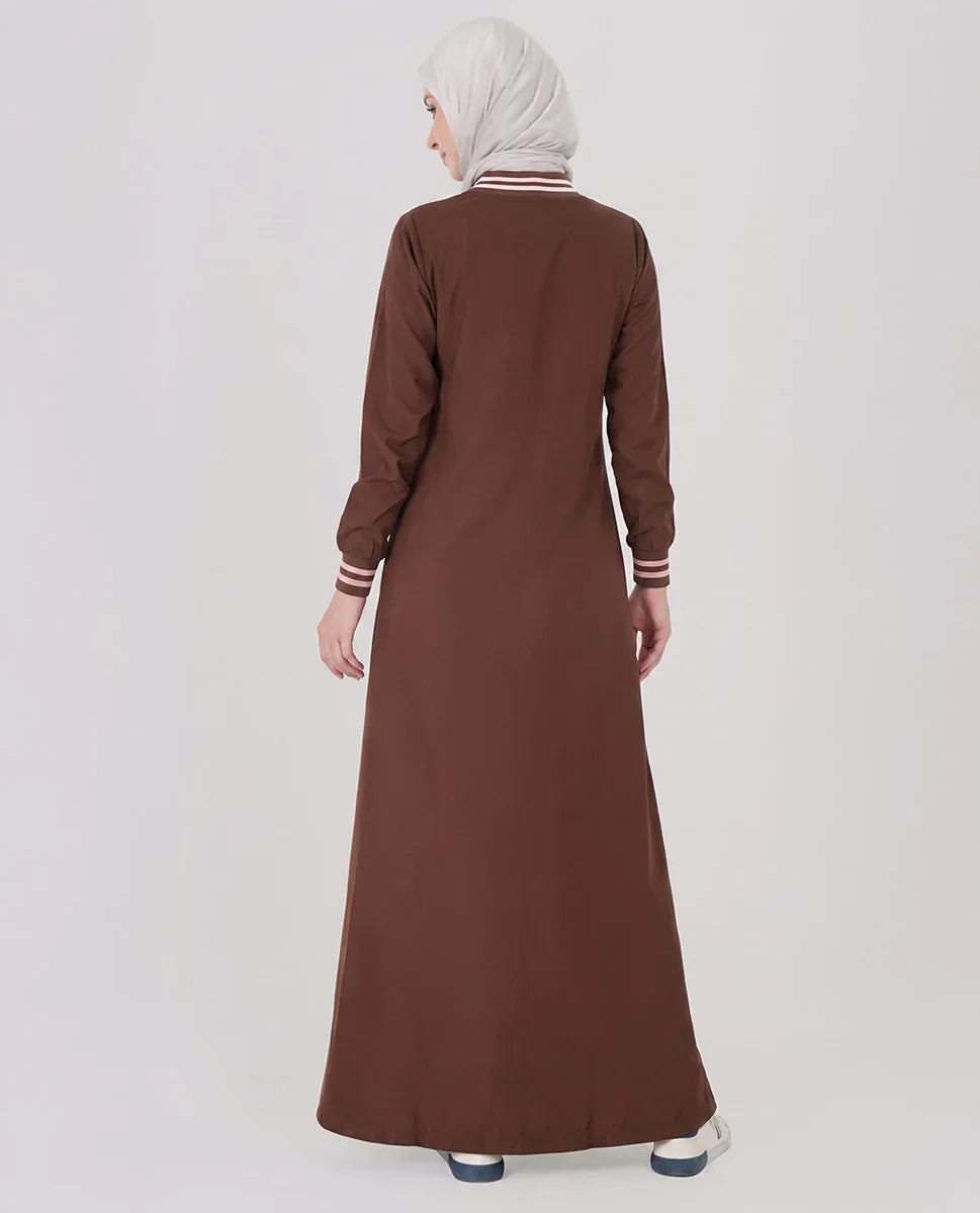 Coffee Hue Full Front Open Jilbab