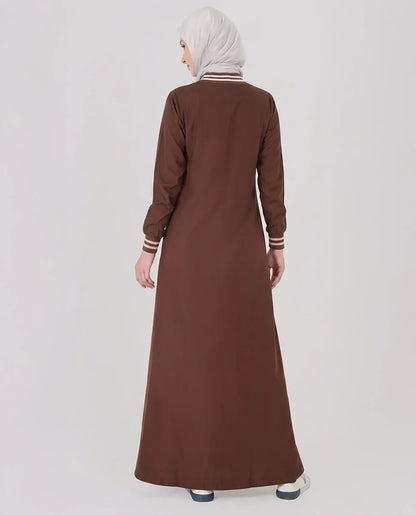 Coffee Hue Full Front Open Jilbab