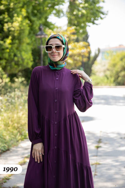 Turkish wide dress purple color