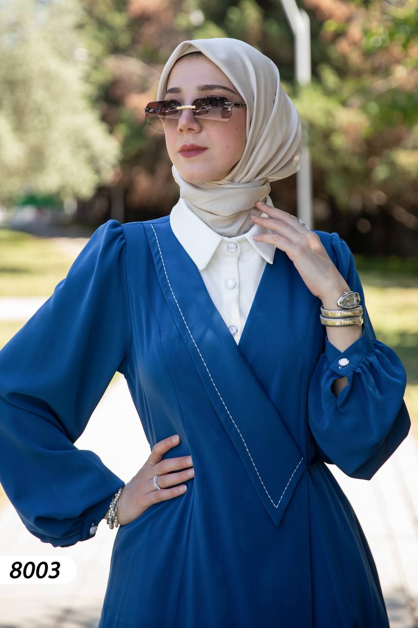 Chemise dress blue cloor Turkish style