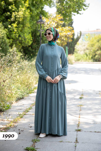 Turkish wide dress mint color