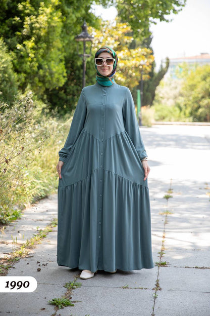 Turkish wide dress mint color