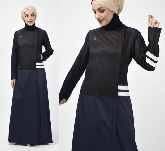 BLACK and navy strip Urban Jilbab