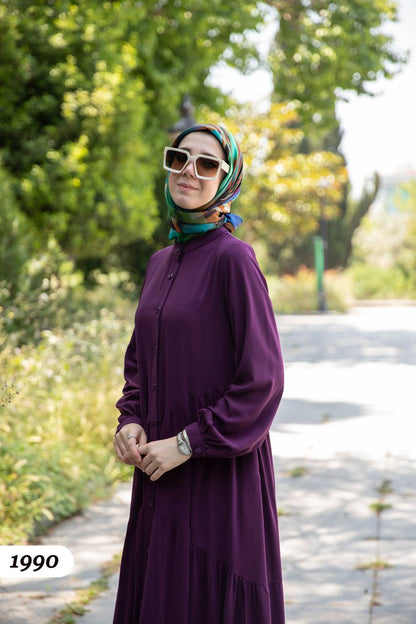 Turkish wide dress purple color