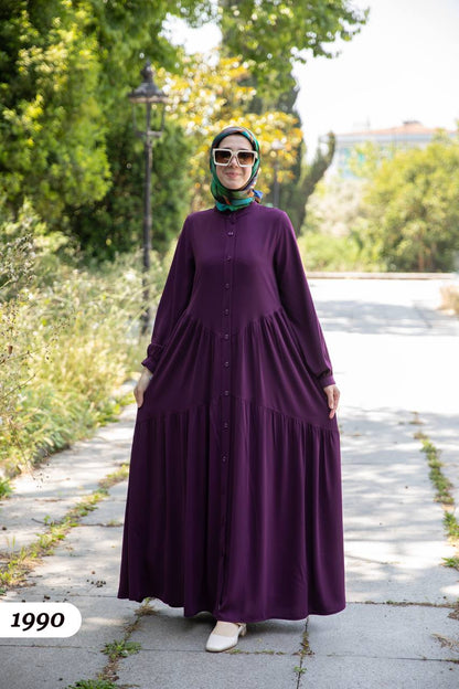 Turkish wide dress purple color